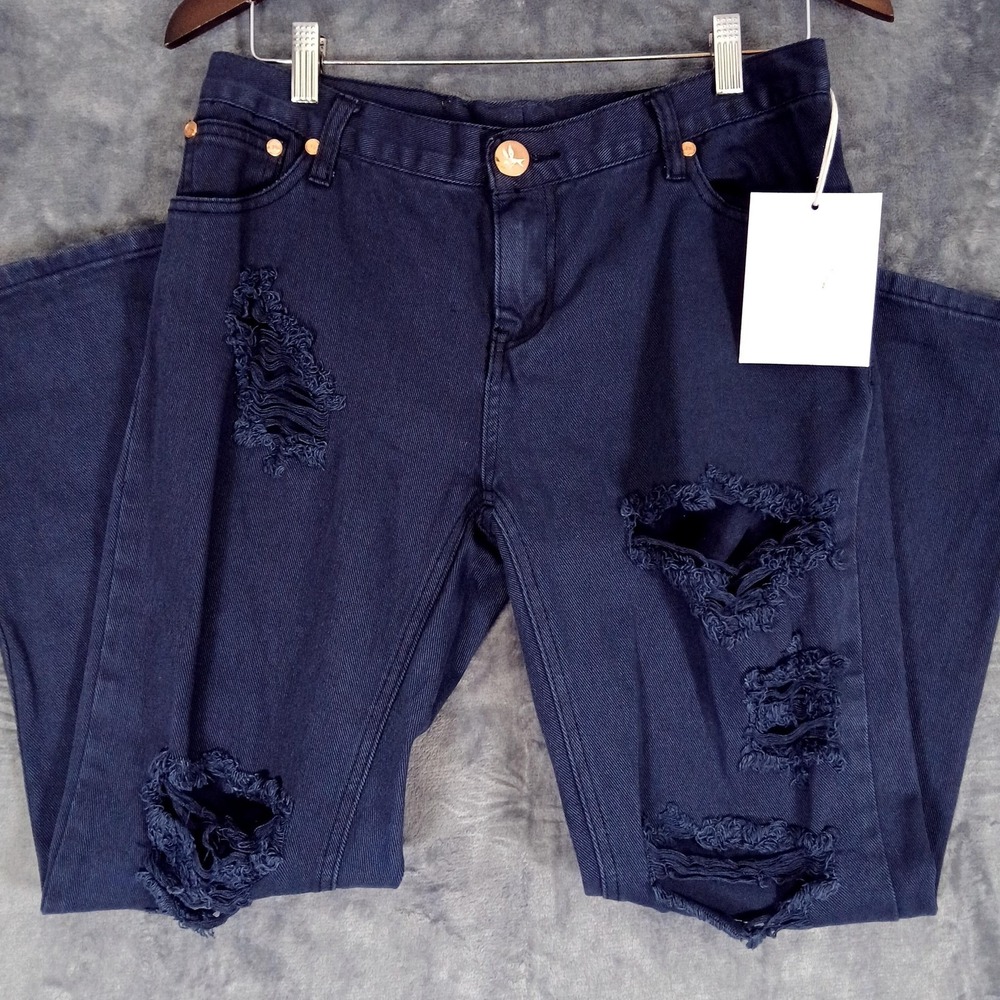 OneTeaspoon Awesome‎ Baggies Jeans Womens 30 Black Distressed Boyfriend NWT
